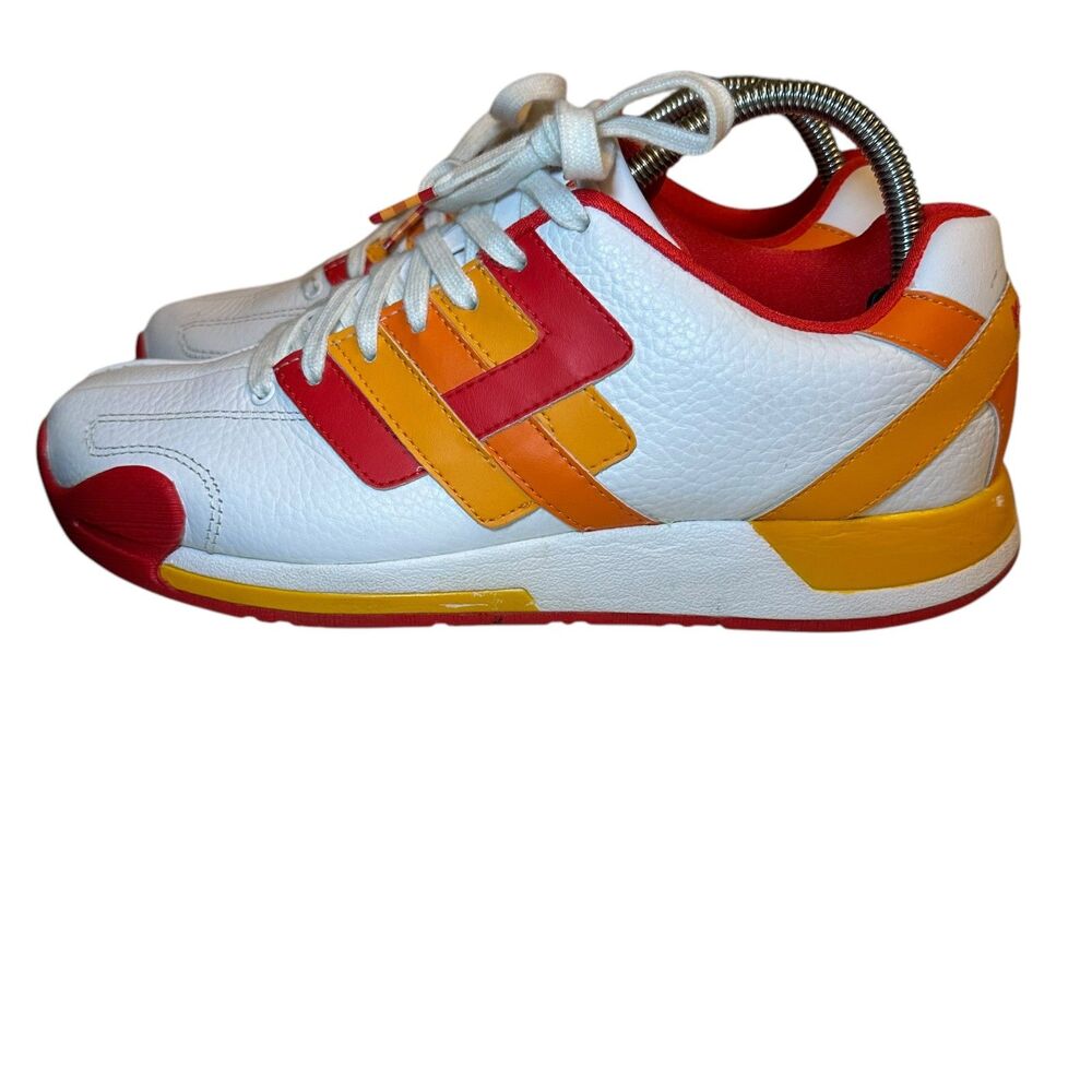 K-Swiss Leather Retro Sneakers Women Size 9.5 Orange/Yellow/Red 91737-133K64
